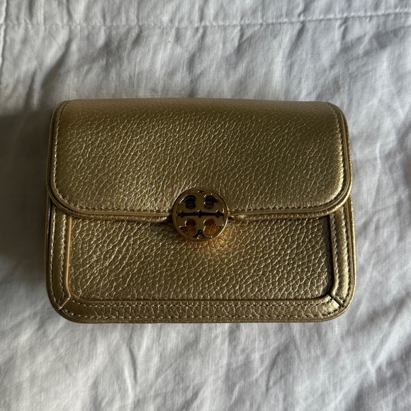 Tory Burch Duet Chain Micro Mini Shoulder Crossbody Bag Gold Hardware - Picture 2 of 8
